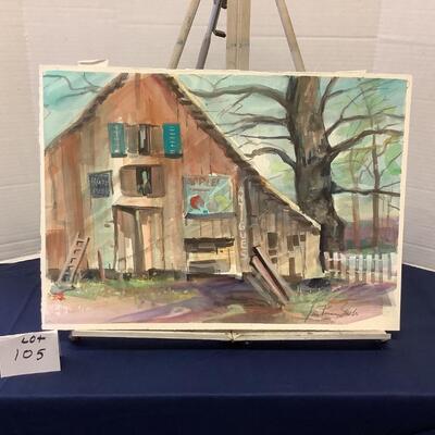 E - 105 Jean Ranney Smith Original Watercolor  â€œ Antique Store â€œ