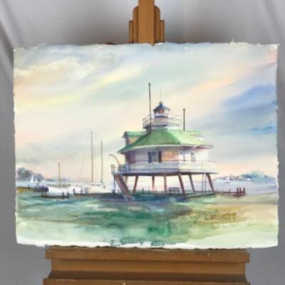 D - 109 Jean Ranney Original Watercolor Lighthouse in St. Michaels, Md