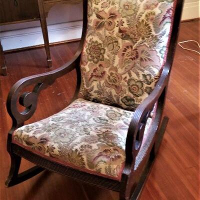 Lot #113  Antique Lincoln Rocker  - good condition