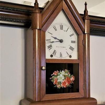 Lot #123  Vintage Reverse Painted Mantle Clock - Seth Thomas - Working Condition