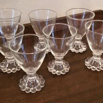 Lot #127  7 Vintage "Bubble" glasses - 4" tall