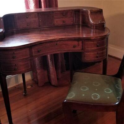 Lot #133 Antique Mahogany Charlton House Desk - 19th Century