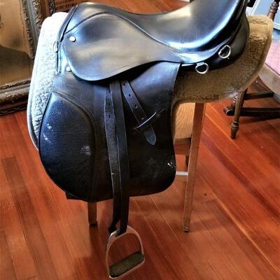 Lot #146 English Leather Saddle - 16" size