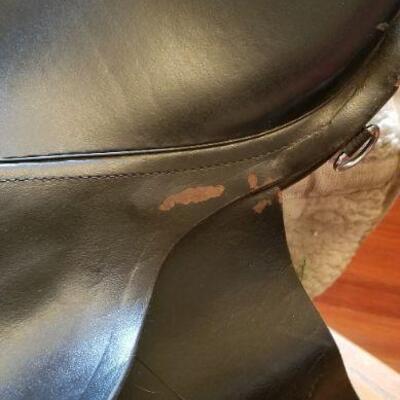 Lot #148 English Leather Riding Saddle - 16" size - some wear
