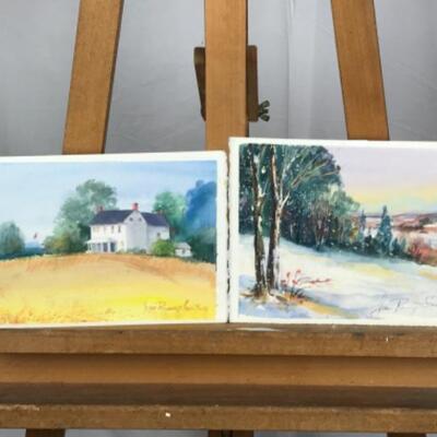 E - 118 Pair of Jean Ranney Smith Original Watercolors