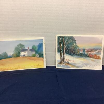 E - 118 Pair of Jean Ranney Smith Original Watercolors