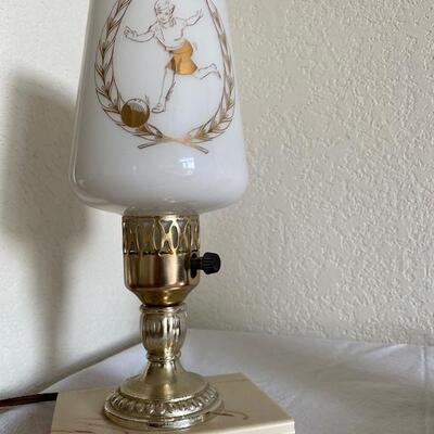 Vintage 50s Pair bowling collectibles light and clock 