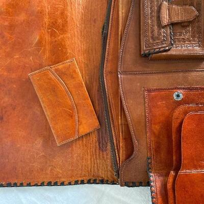 Vintage Tooled leather purse clutch