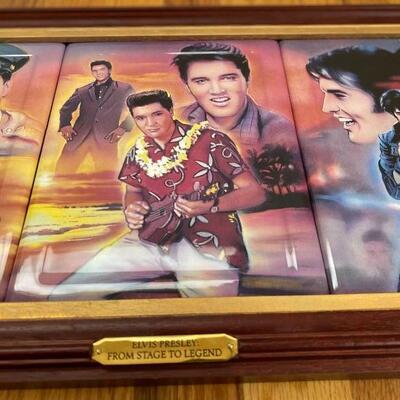 Framed set of Bradford exchange Elvis collectible plates