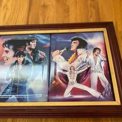Framed set of Bradford exchange Elvis collectible plates
