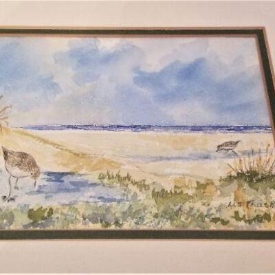 Lot #154  Well executed small original watercolor, signed M.S. Trask - Beach Scene