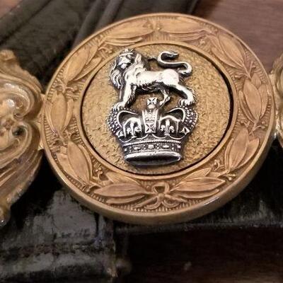 Lot #157  MILITARIA Lot - Belt, Spurs, Hat Cockade, Belt Pouch, more