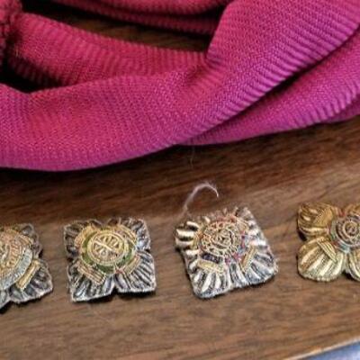 Lot #175  MILITARIA Lot - Spurs, Sash, Leather belt with Pouch, patches