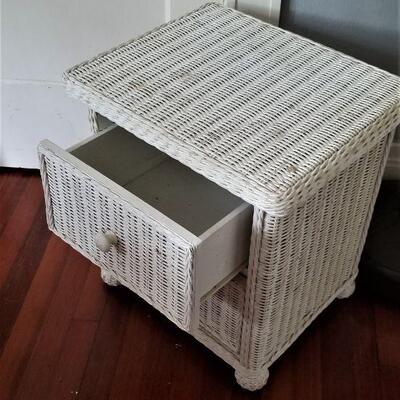 Lot #187  Wicker Nightstand with 2 drawers