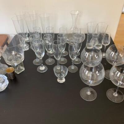 7. Assorted stemware (including Marquis globes)