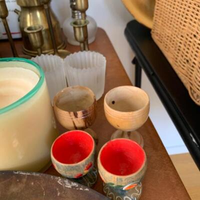 8. Assorted kitchenware (bowls, cutting boards, pizza stone, pewter, thermometer, crock pot, etc.)