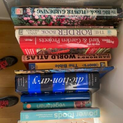 9. Large collection of assorted cooking and gardening books