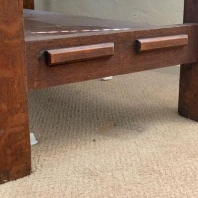 24. Antique oak desk mission style (48â€28â€x30â€)