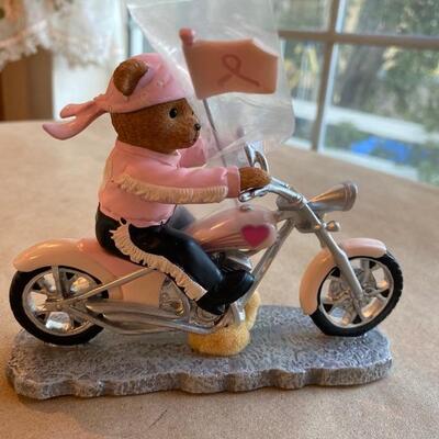 Headed for a cure Harley breast cancer awareness bear 