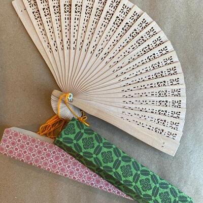 Vintage wood fan original box 