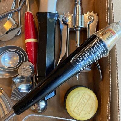 Vintage kitchen drawer lot including 1940s pieces