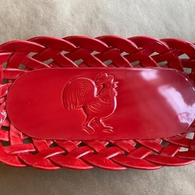 Primo Gi Italian porcelain woven lattice serving dish bread dish