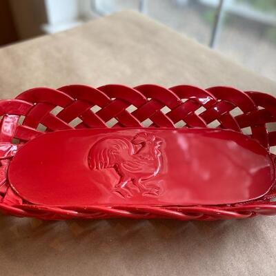 Primo Gi Italian porcelain woven lattice serving dish bread dish