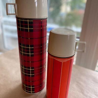 Vintage thermos pair