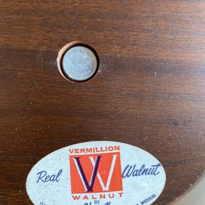 Danish modern mid century vermilion Walnut 8â€ bowl 