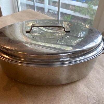 Vintage Flint where roaster Pan with lid