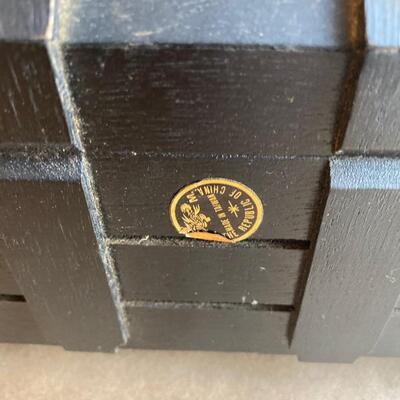 Vintage treasure chest decanter set brown glass