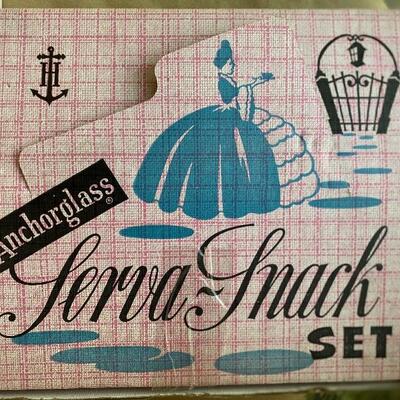 Amazing set of two original new In box  anchor glass party sets