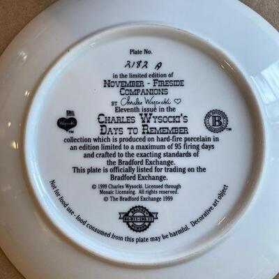 Charles wysocki dates time remember  set of 12 plates with calendar frame 