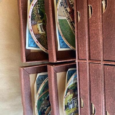 Charles wysocki dates time remember  set of 12 plates with calendar frame 