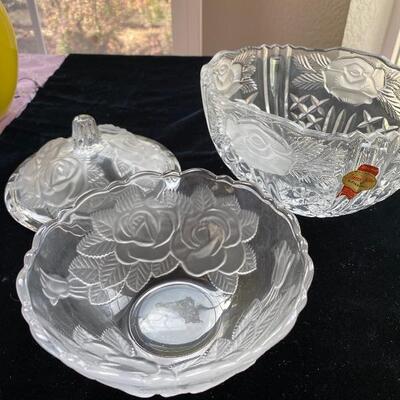 Massive crystal and clear glass lot 