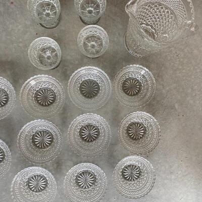 Crystal cut  glass dessert set 