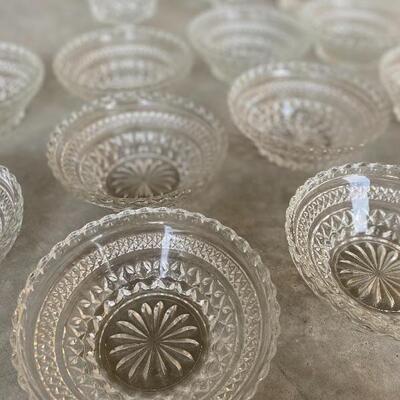 Crystal cut  glass dessert set 