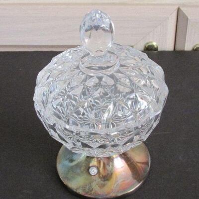 Lot 22- Wallace Crystal and Silver Candy Dish