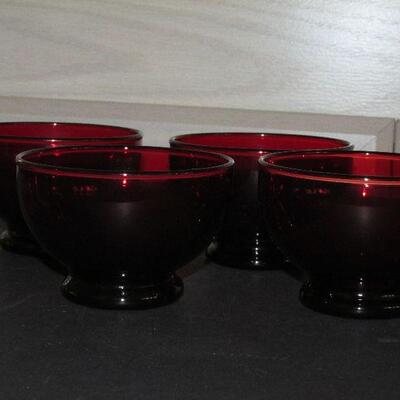 Lot 23- Anchor Hocking Baltic Royal Ruby Sherbet Glasses