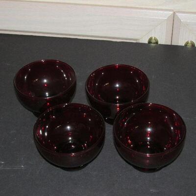 Lot 23- Anchor Hocking Baltic Royal Ruby Sherbet Glasses