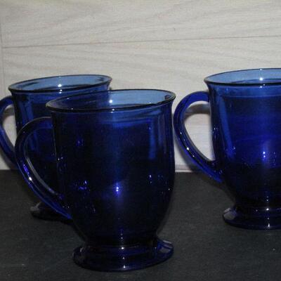 Lot 41- Arcoroc Cobalt Blue Mugs