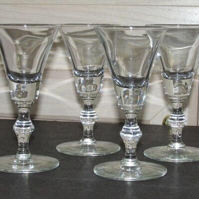 Lot 151- Clear Pressed Glass Wine Glasses