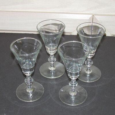 Lot 151- Clear Pressed Glass Wine Glasses