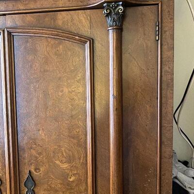 Antique Burlwood Walnut Armoire