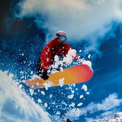 Large Snowboarding Print