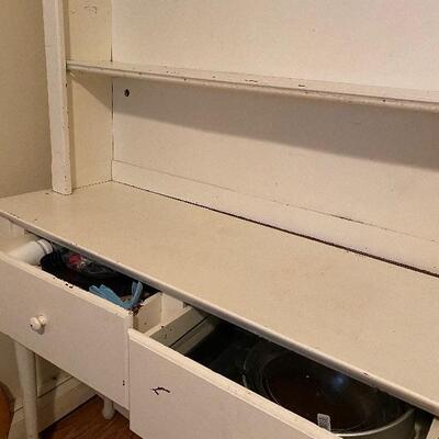 Off White Buffet & Hutch Kitchen Storage Cabinet