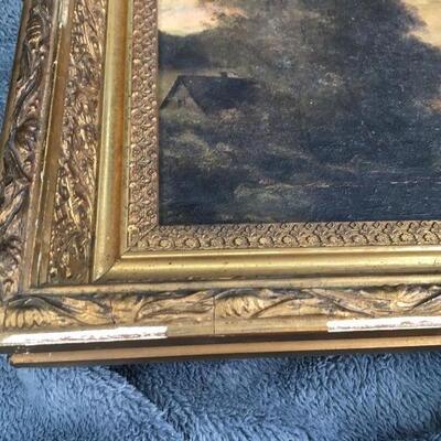 Antique Impressionist Landscape Oil on Canvas Board 12 x 9