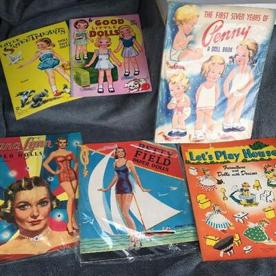 Collection of 6 Vintage Paper Doll Books with Diana Lynn and Betty Field