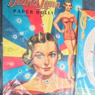 Collection of 6 Vintage Paper Doll Books with Diana Lynn and Betty Field