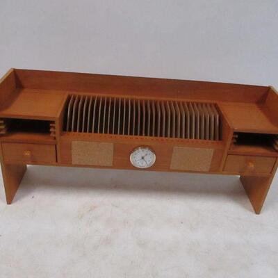 Lot 14 - Office Desk Organizer With Clock